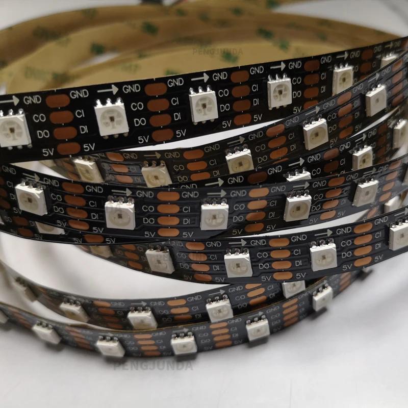 SK9822 DC5V APA102 DATA and CLOCK seperately Smart led pixel strip;5m;30/60/144 leds/pixels/m;IP30/IP65/IP67