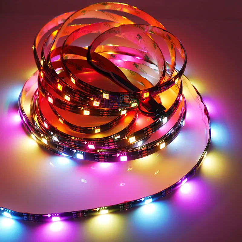 SK9822 DC5V APA102 DATA and CLOCK seperately Smart led pixel strip;5m;30/60/144 leds/pixels/m;IP30/IP65/IP67