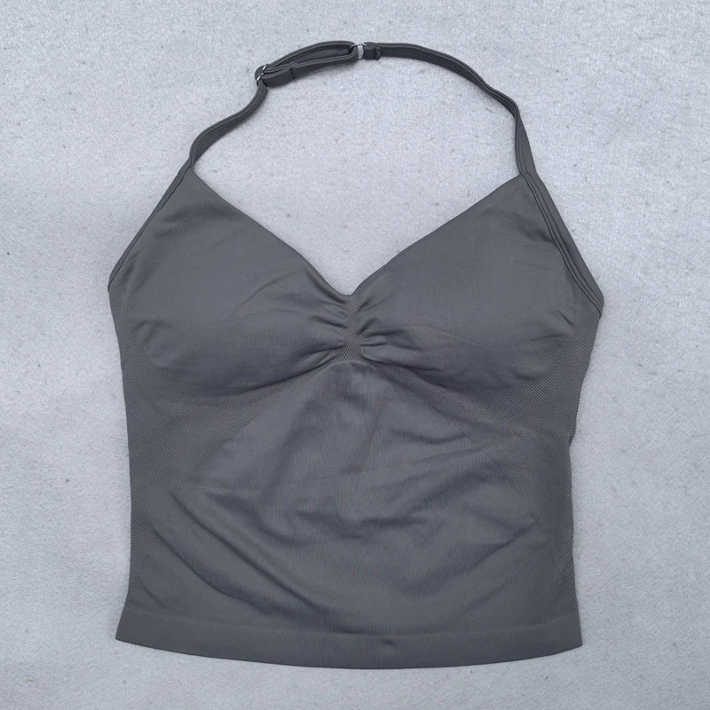 Adjustable Sports Top with Straps for Women, Gym Top with an Exposed Back. Built-in Fastener, Yoga Clothing,