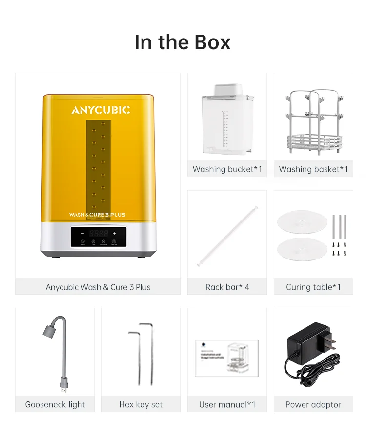 ANYCUBIC Wash & Cure 3 Plus Washing Curing 2 in 1 Machine For Photon Mono M7 LCD 3D Printer 3D Printing Models
