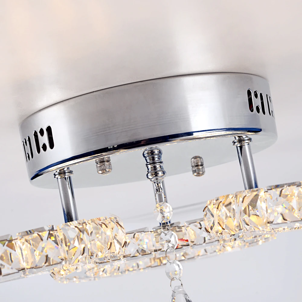 Modern Led Chandelier K9 Crystal Ceiling Lamp Fixture Bedroom Living Dining Room Pendant Light Lustres Home Decor Plafonnier Lum
