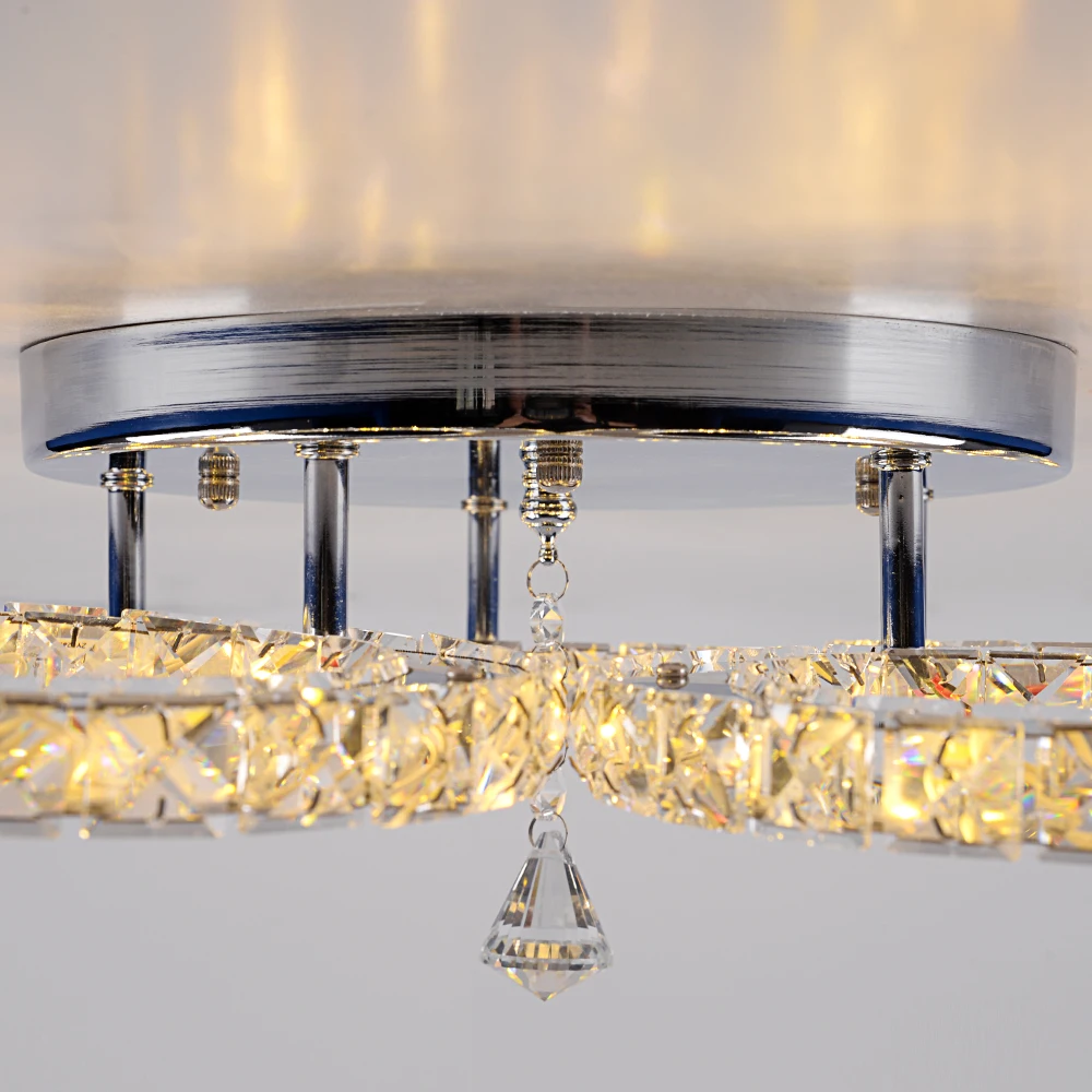 Modern Led Chandelier K9 Crystal Ceiling Lamp Fixture Bedroom Living Dining Room Pendant Light Lustres Home Decor Plafonnier Lum
