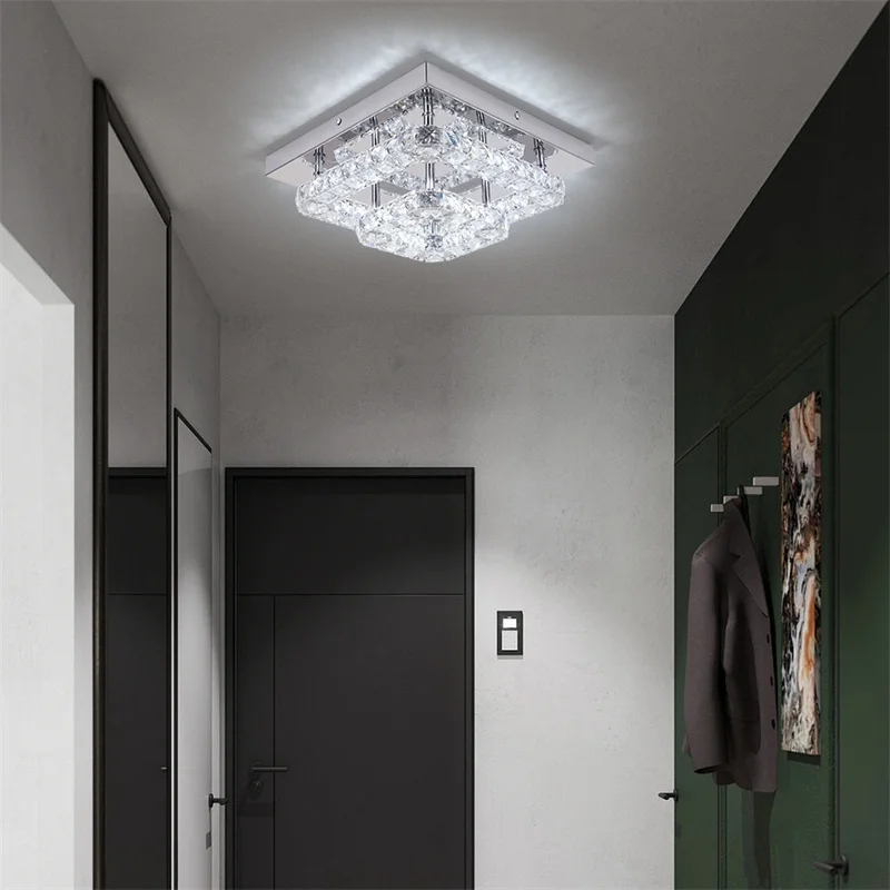 Modern Led Chandelier K9 Crystal Ceiling Lamp Fixture Bedroom Living Dining Room Pendant Light Lustres Home Decor Plafonnier Lum