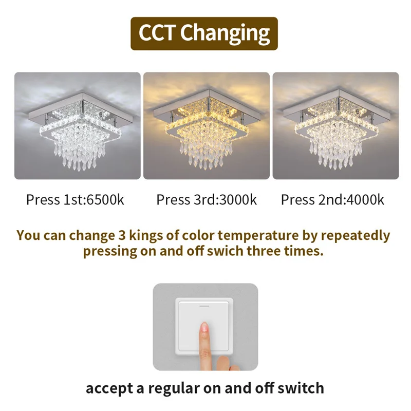 Modern Led Chandelier K9 Crystal Ceiling Lamp Fixture Bedroom Living Dining Room Pendant Light Lustres Home Decor Plafonnier Lum