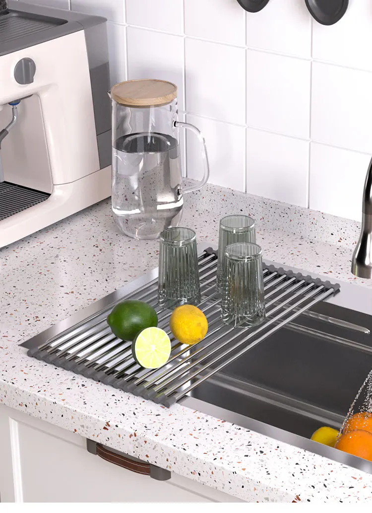 Instant Expansion! The Invisible Countertop Organizer for Sinks—Perfect for Washing Vegetables and Draining Utensils