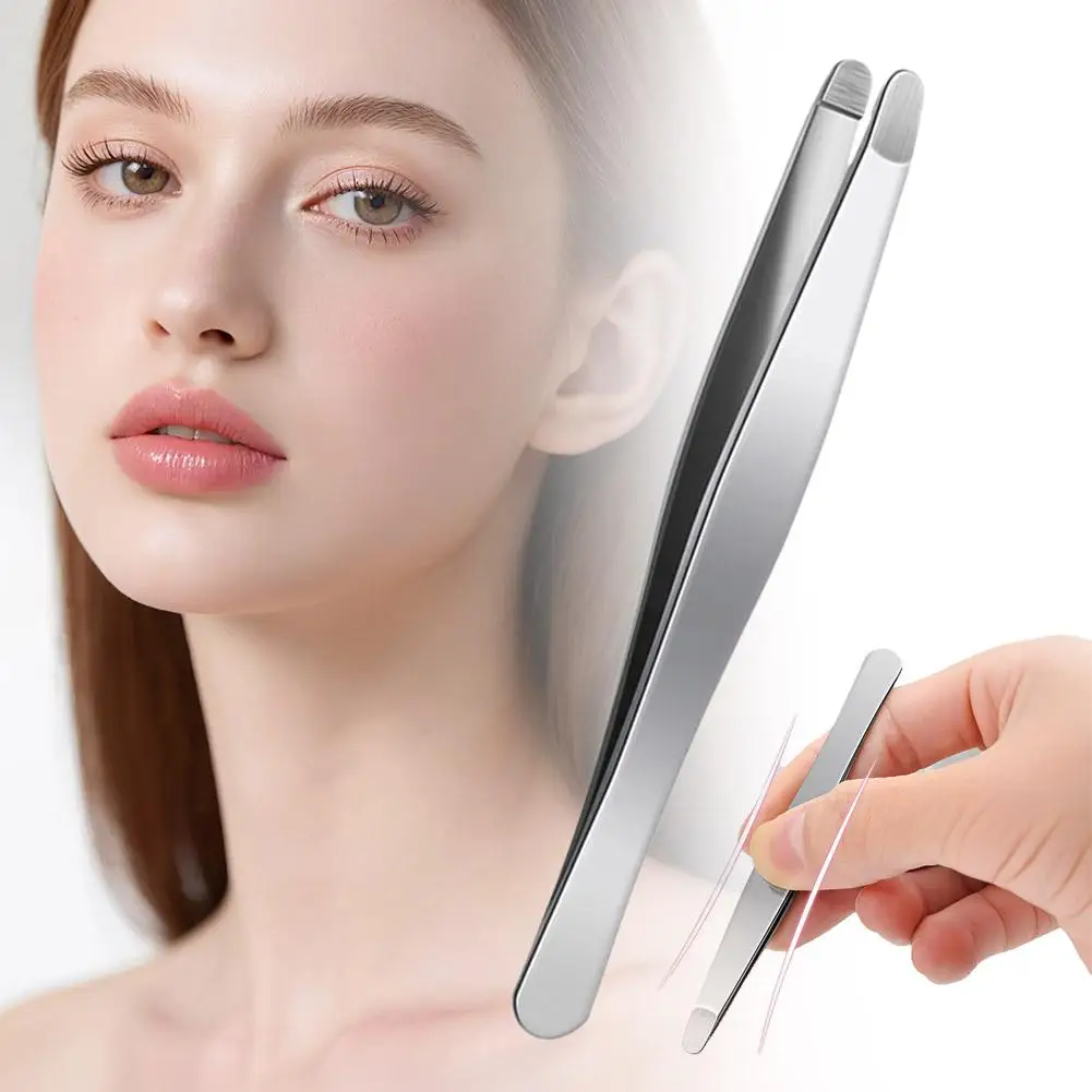 1Pc New Eyebrow Tweezers Non-slip Makeup Remover Tweezer Tools Stainless Steel Face Hair Women Removal Clip