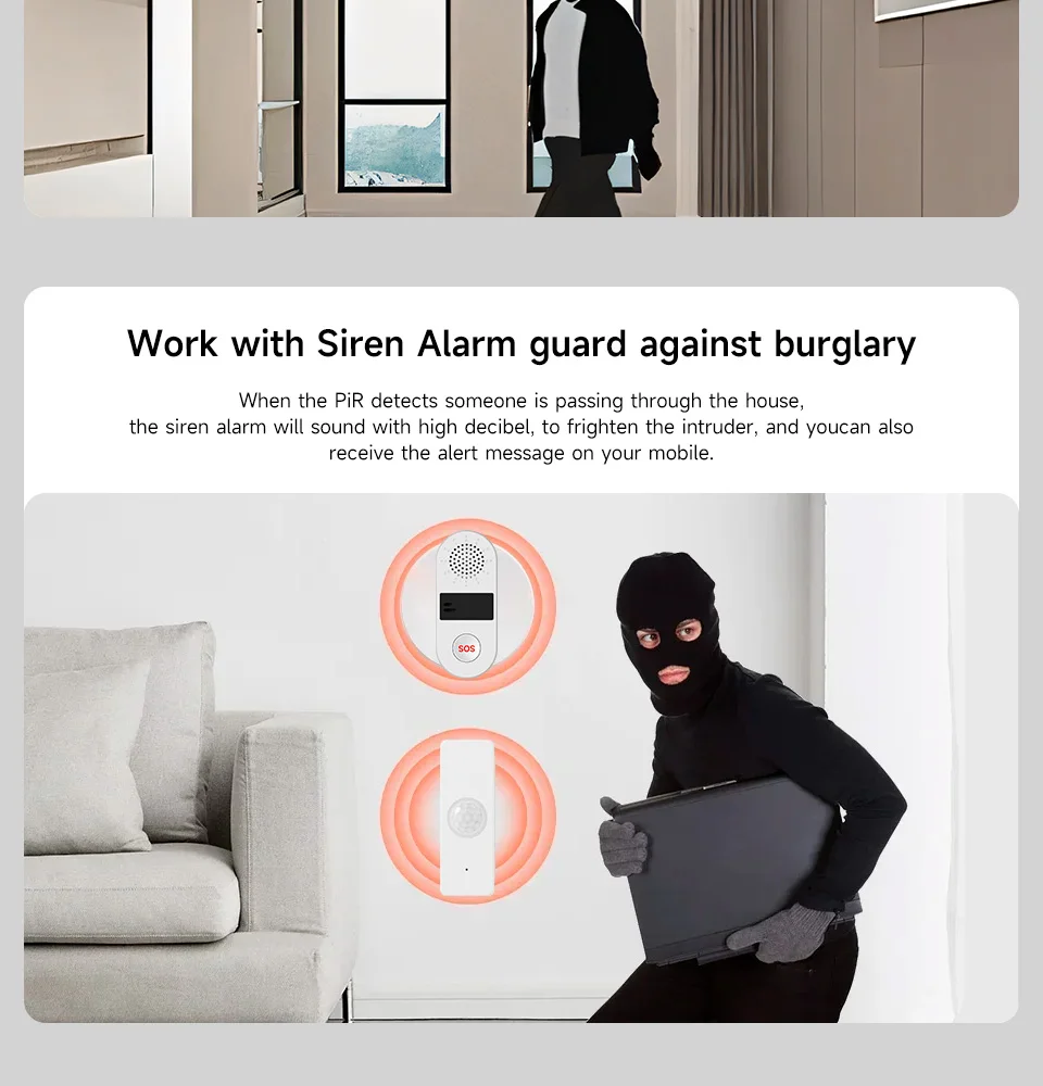 Tuya Smart Home WiFi Zigbee PIR Motion Sensor Infrared Detector Security Alarm APP Notification Works With Alexa Google