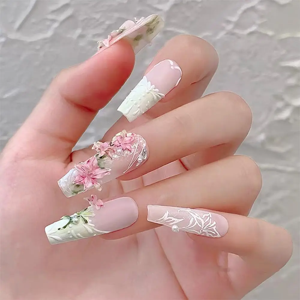 2/3Pcs Blooming Camellia/Orchid/Lily Flower Nail Carving Mold Clear Silicone 5-Petal Flower Nail Gel Printing Mold Nail Tools 8!