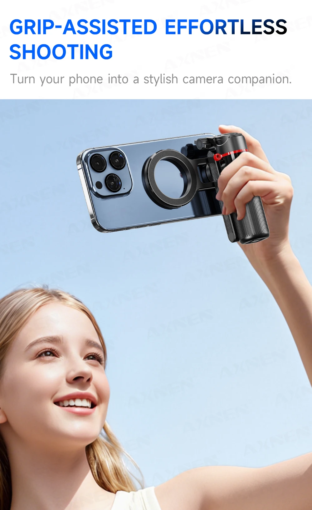 Magnetic Mini Selfie Stick Tripod for Cellphone with Extension Rod Wireless Remote, Fill Light Option, for Smartphone Vlog Shoot