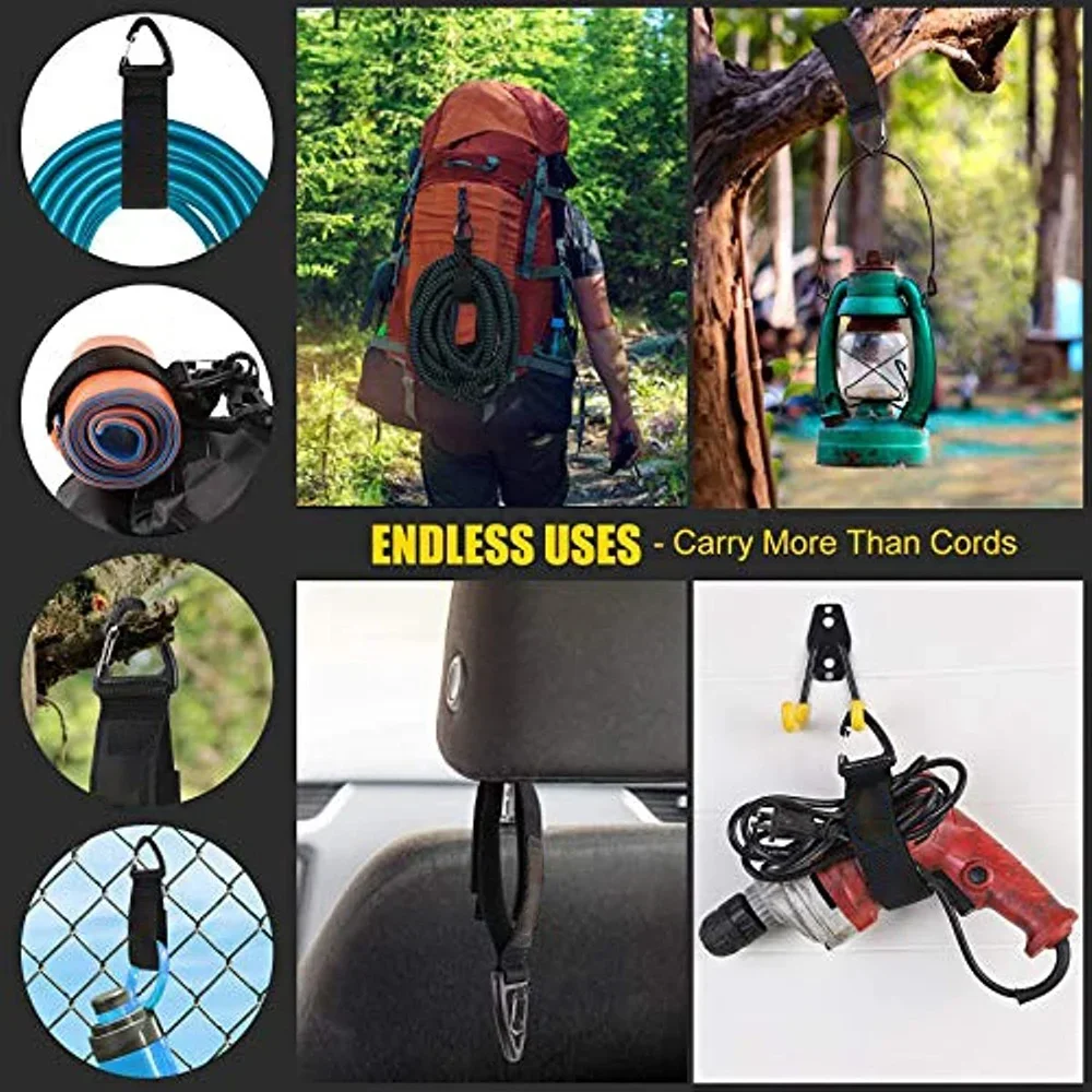 Heavy Cable Cord Storage with Triangle Buckle Wire Manager Power Cord Management Nylon Belt Keychain Straps for Cable Hoses