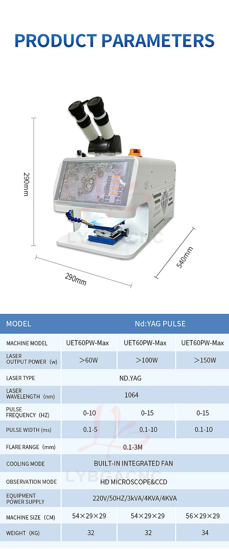 Jewelry Spot Welding Machine ND YAG Laser Touch Screen 60W 100W 150W 200W MINI Laser Soldering With CCD Control System Microscop