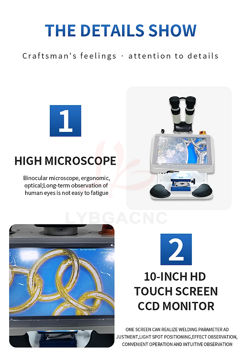 Jewelry Spot Welding Machine ND YAG Laser Touch Screen 60W 100W 150W 200W MINI Laser Soldering With CCD Control System Microscop