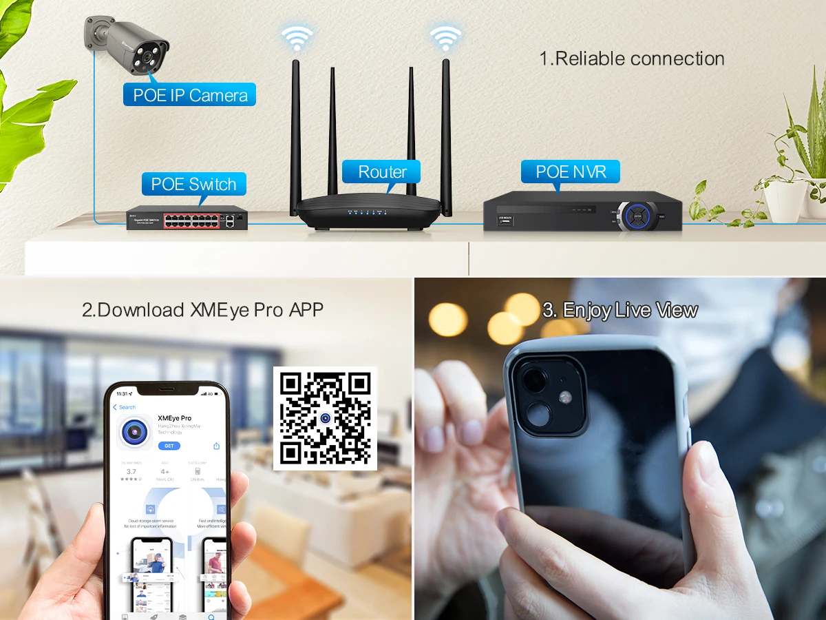 Techage H.265 Ultra HD 4K 8MP 36CH IP NVR Smart AI Support Face/Human/Motion Detection E-mail Alert Support Onvif Protocol P2P