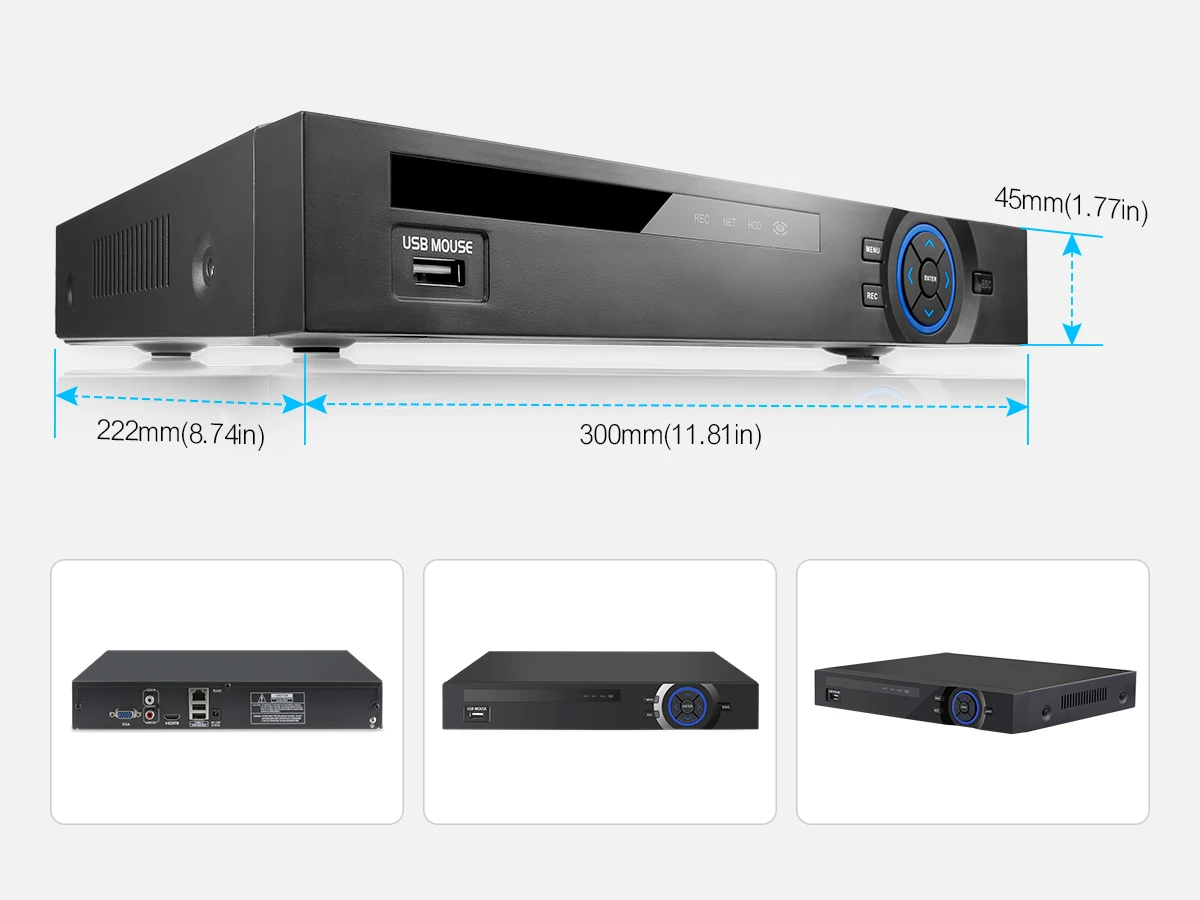 Techage H.265 Ultra HD 4K 8MP 36CH IP NVR Smart AI Support Face/Human/Motion Detection E-mail Alert Support Onvif Protocol P2P