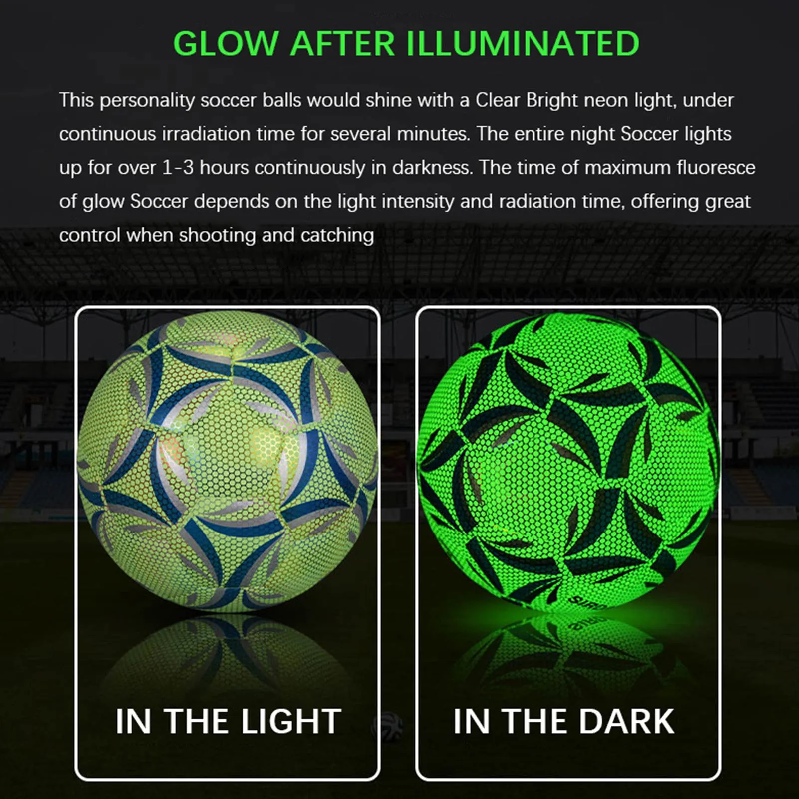 Reflective Football LED Training Soccer Luminous Fluorescent Reflective Cool Luminous No. 5 No. 4 Football For Child Adult