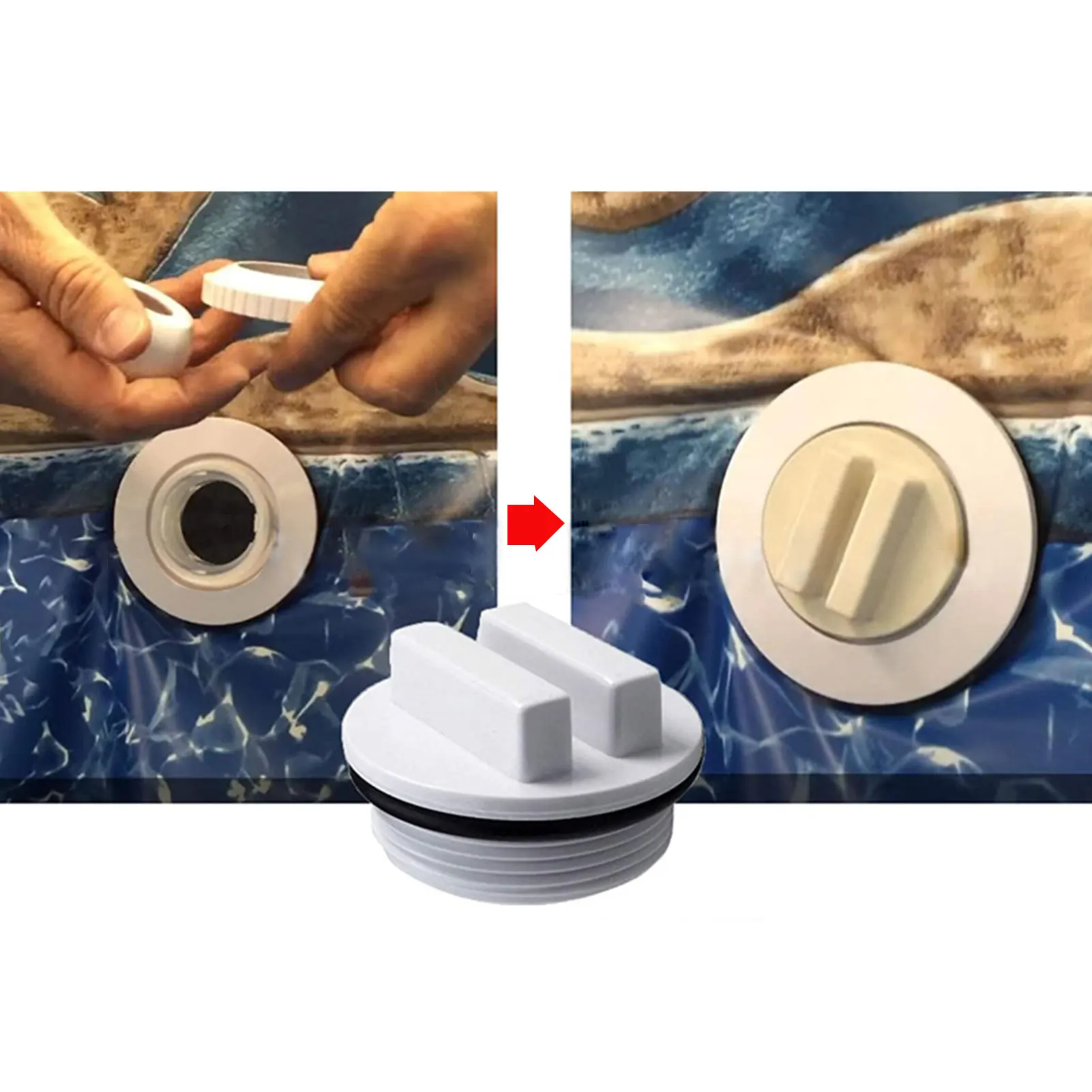 1.5 Inch Threaded Pool Return Line Plug With O-ring Suitable For Most Pools, Swimming Pool Accessories