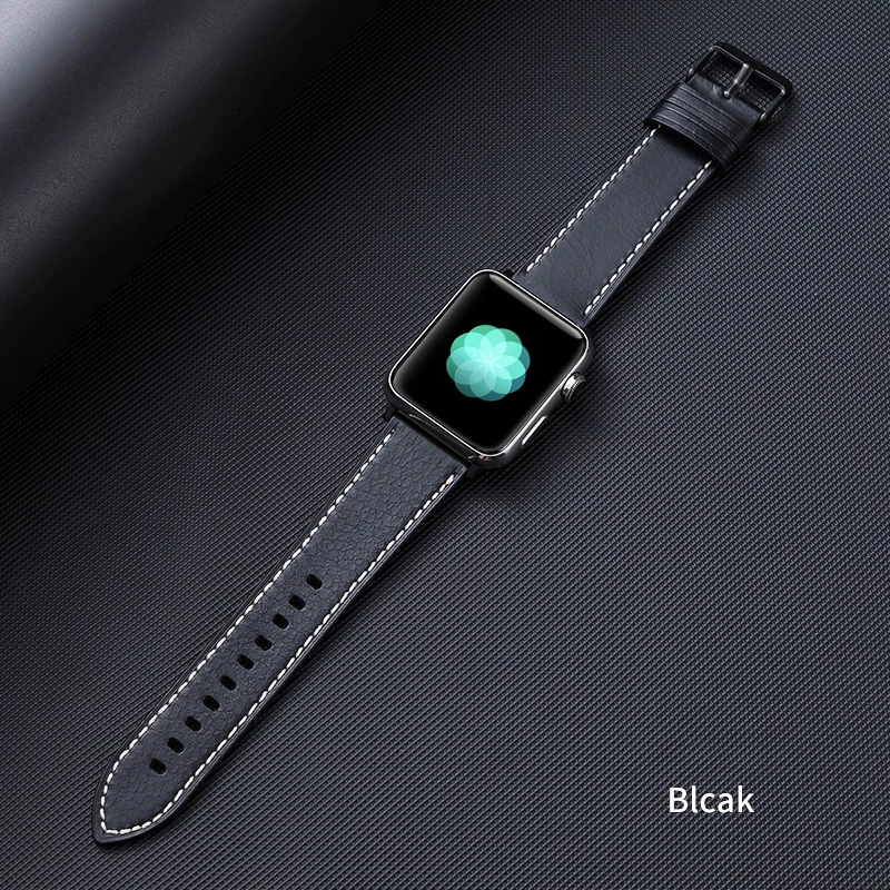 Leather strap For Apple watch band 44mm 40mm iWatch band 38mm 42mm Genuine leather bracelet Apple watch 6 5 4 3 se 44 40 42 38mm