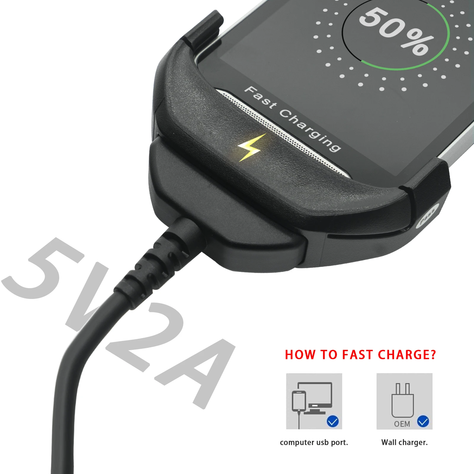 USB Data Charger Cable for Zebra TC51 TC510K TC56 TC57 Replace CBL-TC51-USB1-01