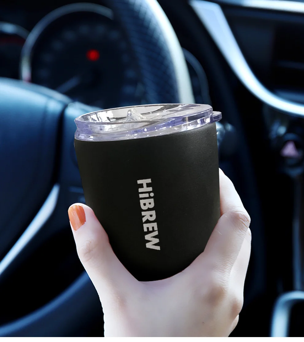 HiBREW Portable Hanging Ear Style Coffee Thermal mug Foldable filter Stainless steel double wall
