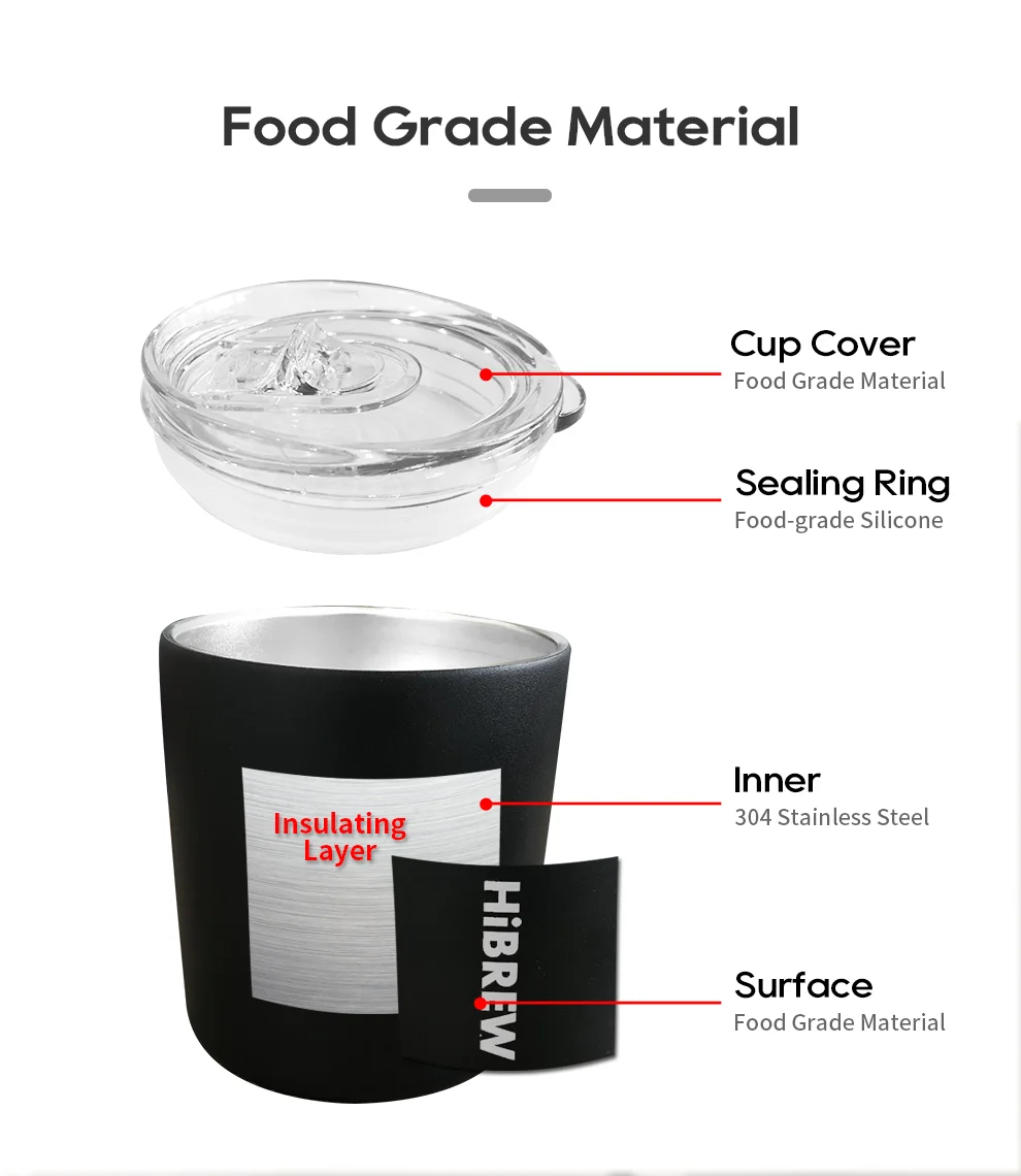 HiBREW Portable Hanging Ear Style Coffee Thermal mug Foldable filter Stainless steel double wall