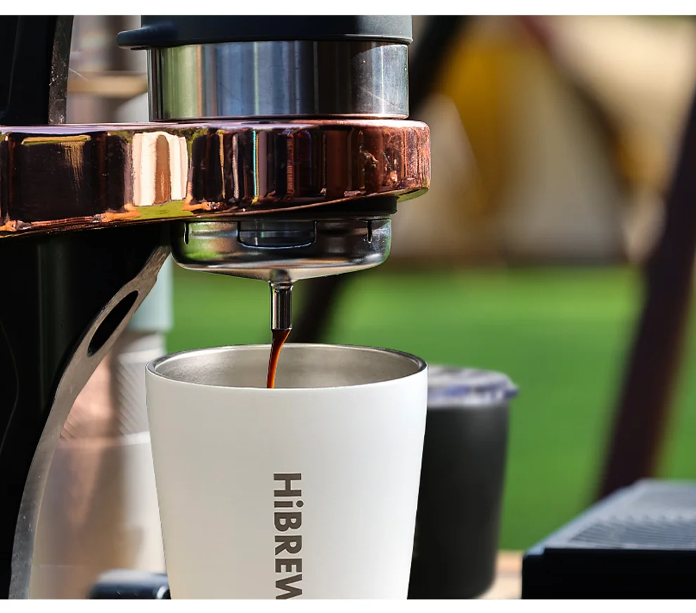 HiBREW Portable Hanging Ear Style Coffee Thermal mug Foldable filter Stainless steel double wall