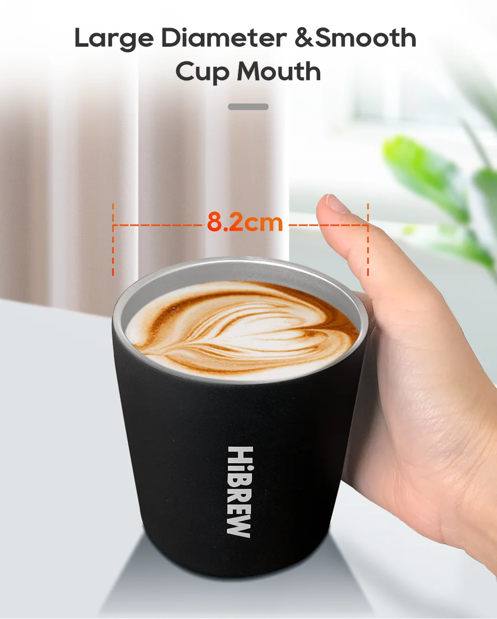 HiBREW Portable Hanging Ear Style Coffee Thermal mug Foldable filter Stainless steel double wall