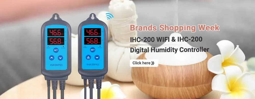 INKBIRD IHC-200 & 200 WiFi EU Socket&Plug Digital Humidity Controller for Household Humidifying and Dehumidifying for Free APP