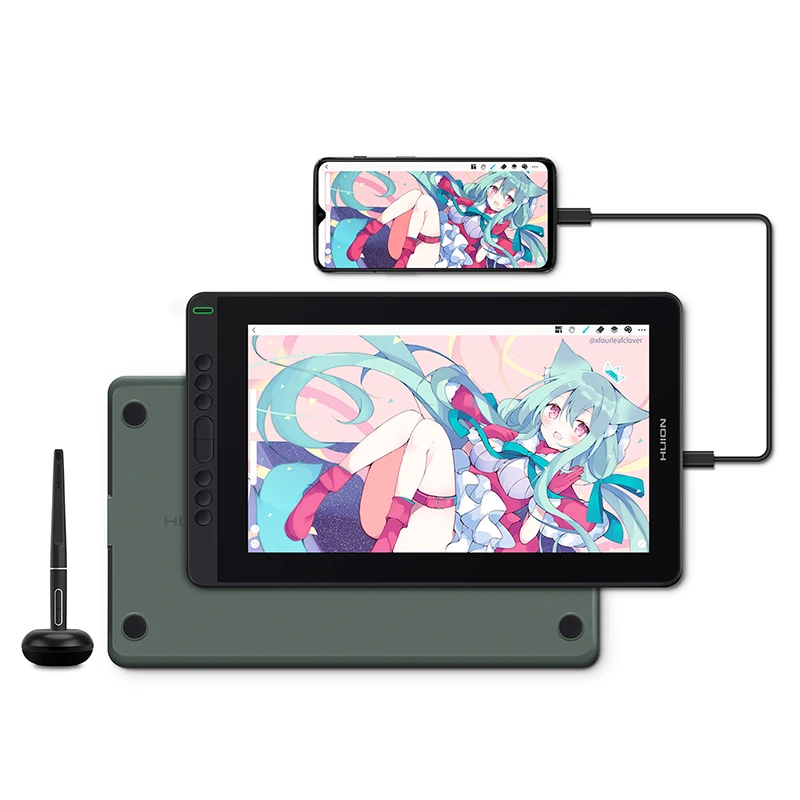 HUION Kamvas 13 Graphic Tablet Monitor 120%sRGB Battery-Free Pen Display Drawing Monitor 8192 Levels Pen with Express Keys Gamut