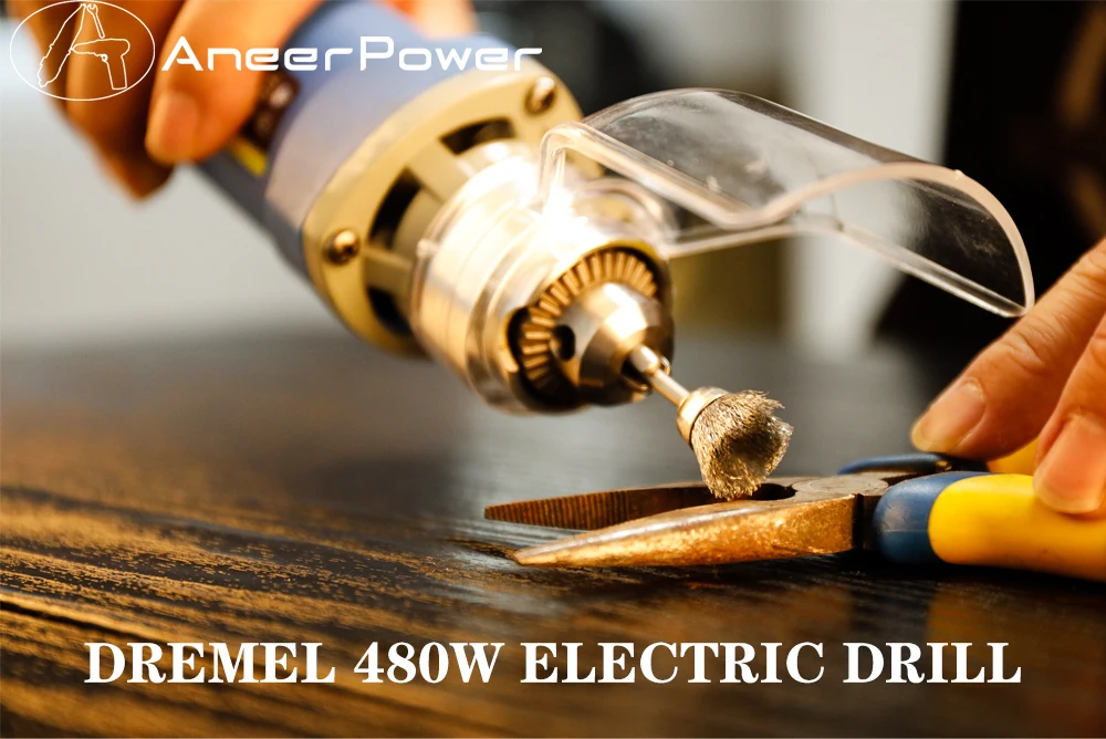 Variable Speed Dremel 480W Mini Electric Drill Engraving Polishing Machine Rotary Tool Wood Carving Milling Cutter Rasp File Etc