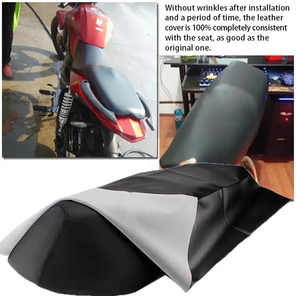 Universal Leather Motorcycle Seat Cushions Seat Protector Wear-resisting Waterproof Motorcycle Seat Cushions Cafe Racer Seat
