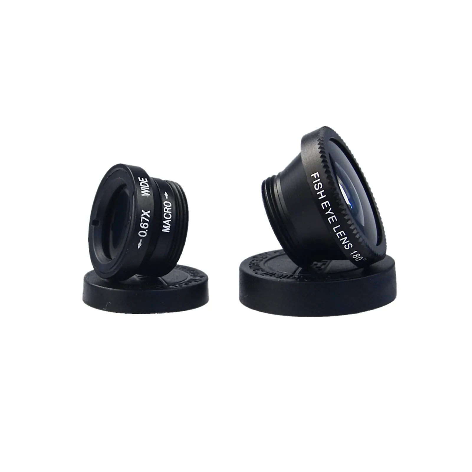 3 In 1 Mobile Phone Lens 180 degree Fisheye Lens 0.67X Wide Angle Len 10X Macro HD Camera Lens Universal For Smartphone