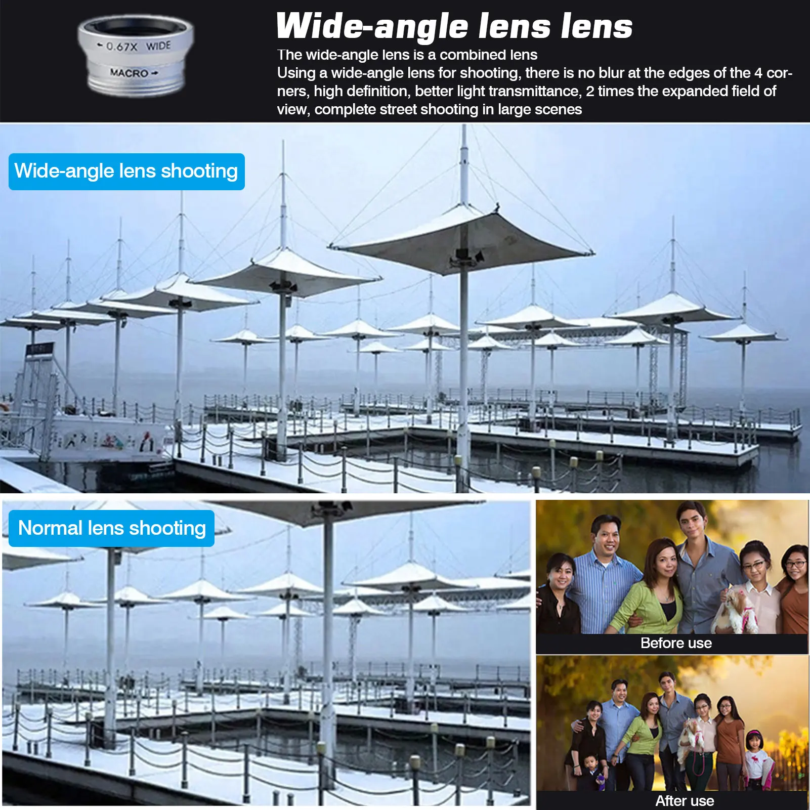 3 In 1 Mobile Phone Lens 180 degree Fisheye Lens 0.67X Wide Angle Len 10X Macro HD Camera Lens Universal For Smartphone
