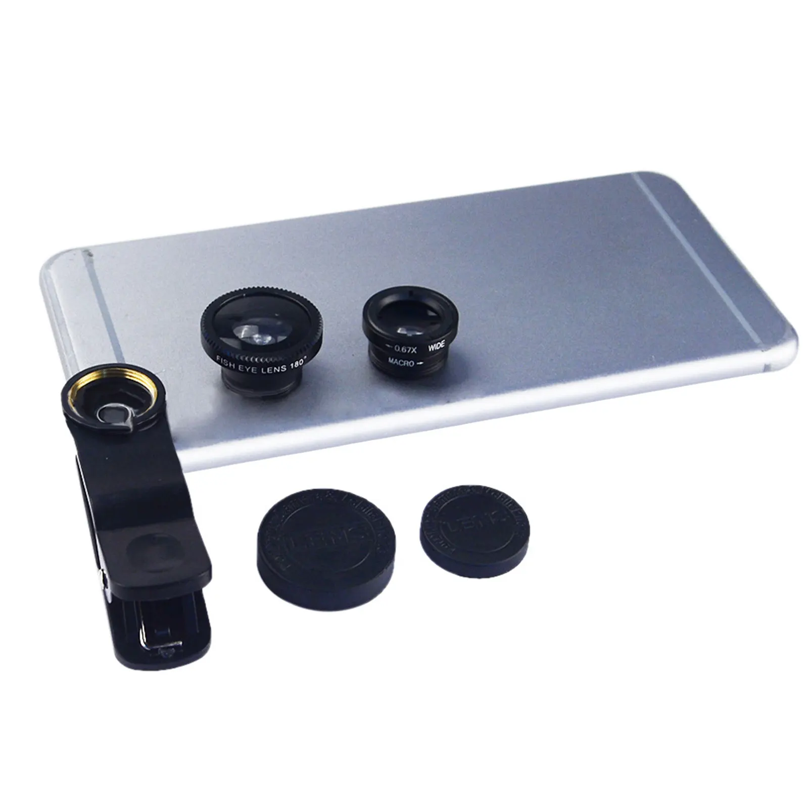 3 In 1 Mobile Phone Lens 180 degree Fisheye Lens 0.67X Wide Angle Len 10X Macro HD Camera Lens Universal For Smartphone