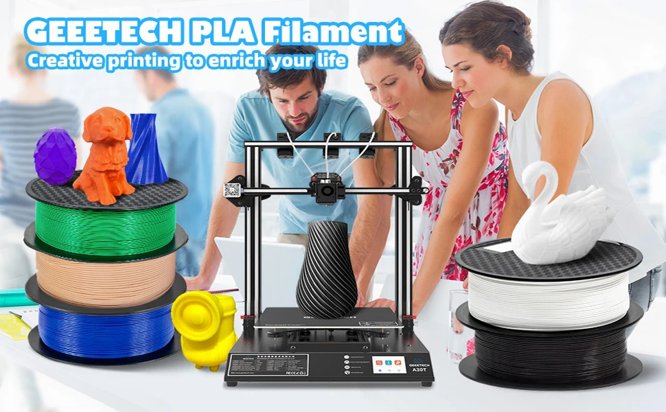 GEEETECH 1roll/1kg 1.75mm Matte PLA Filament Vacuum Packaging Overseas Warehouses Various Colors For 3D Printer Fast Ship
