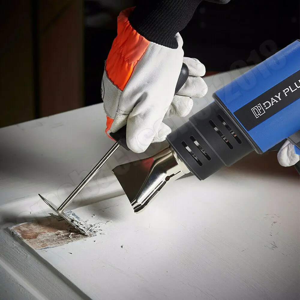 2000W Electric Heat Gun Hot Air Gun, 300℃ and 600℃, 300-500L/Min, 3 Nozzles, 1.5s Heating, for Stripping Shrinking Varnish