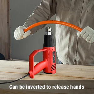 2000W Electric Heat Gun Hot Air Gun, 300℃ and 600℃, 300-500L/Min, 3 Nozzles, 1.5s Heating, for Stripping Shrinking Varnish