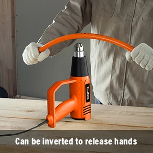 2000W Electric Heat Gun Hot Air Gun, 300℃ and 600℃, 300-500L/Min, 3 Nozzles, 1.5s Heating, for Stripping Shrinking Varnish