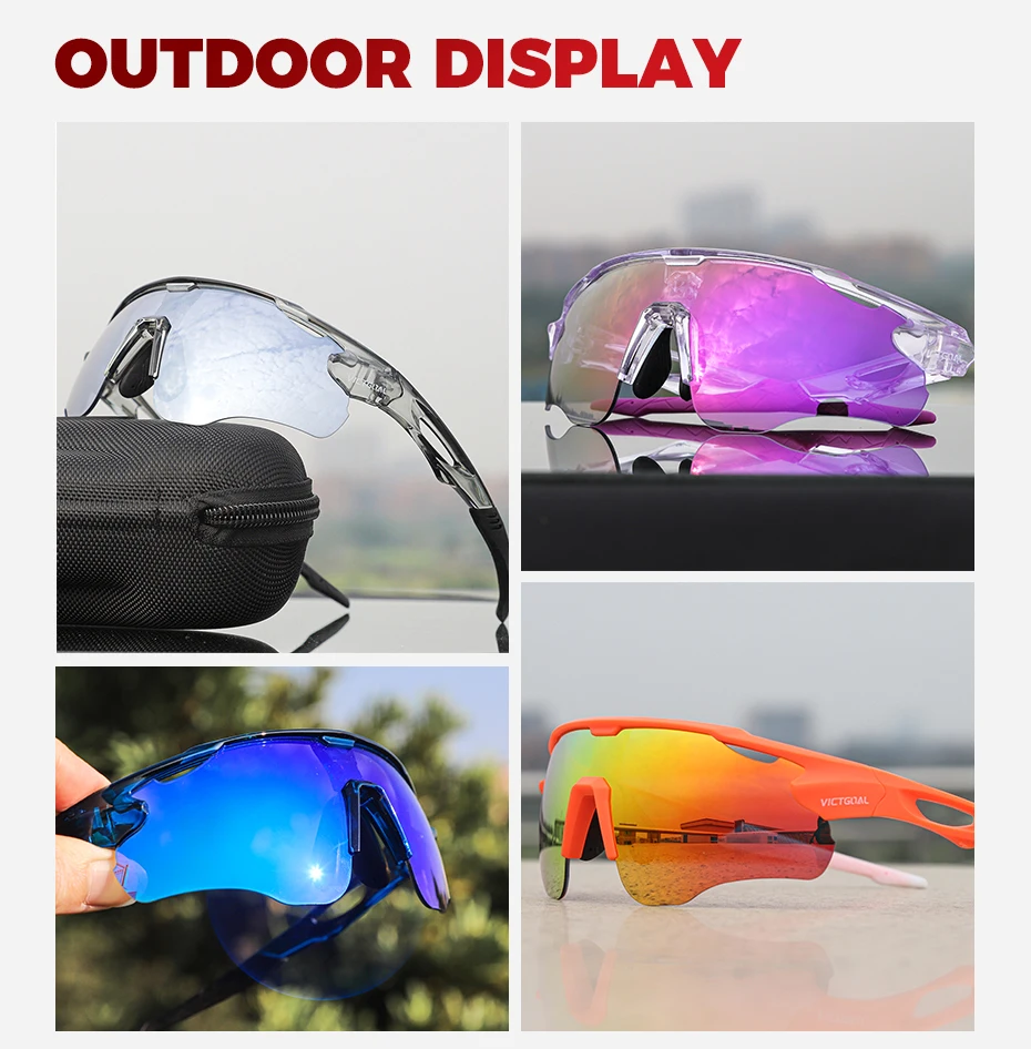 VICTGOAL Photochromic Cycling Sunglasses for Men Women Sports UV400 Protection Bicycle Eyewear MTB Mountain Road Bike Eyeglass