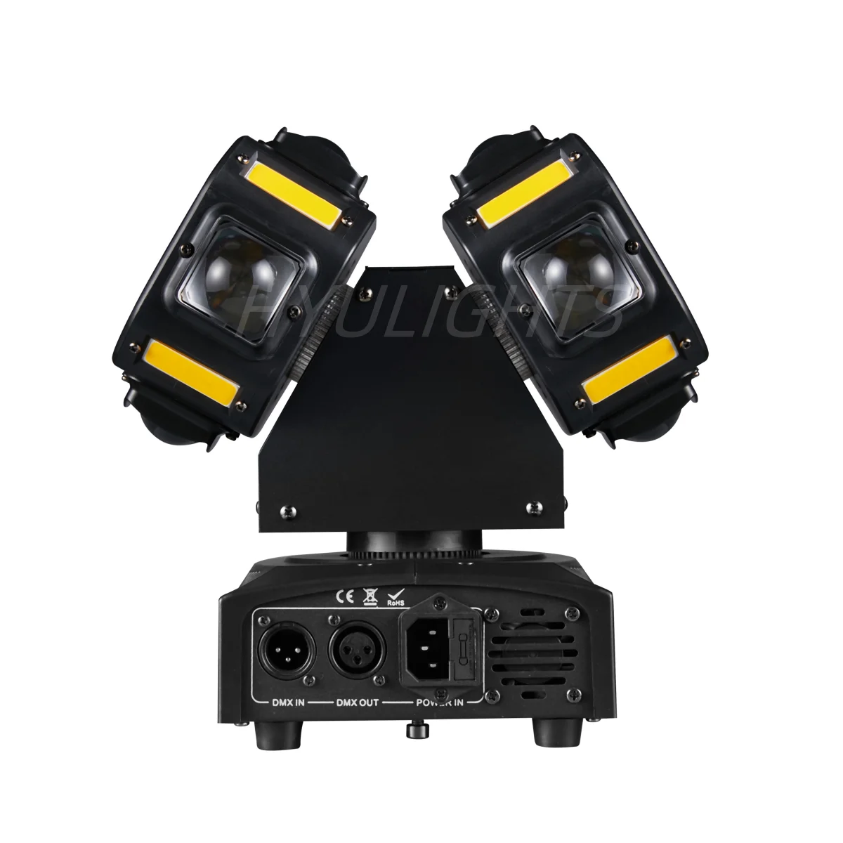 Dual LED 3in1 Mobile Headlights 8x12w RGBW Stroboscopic 8x5w Bright Gold Red Green Star DJ Lighting Effect