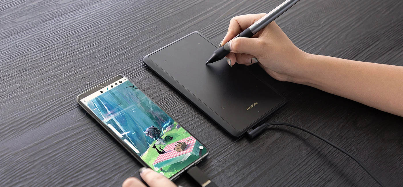 HUION H420X Graphics Tablet 4.17 X 2.6 Inch Digital Tablet Graphic Tablet for Drawing Painting with Battery-Free Pen PW100 8192