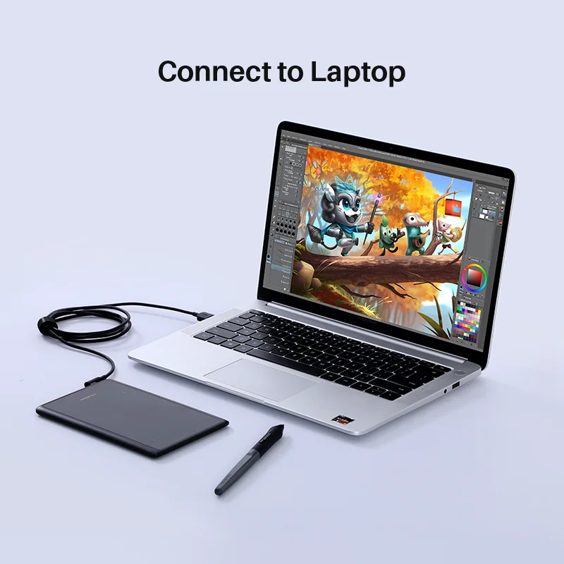 HUION H420X Graphics Tablet 4.17 X 2.6 Inch Digital Tablet Graphic Tablet for Drawing Painting with Battery-Free Pen PW100 8192