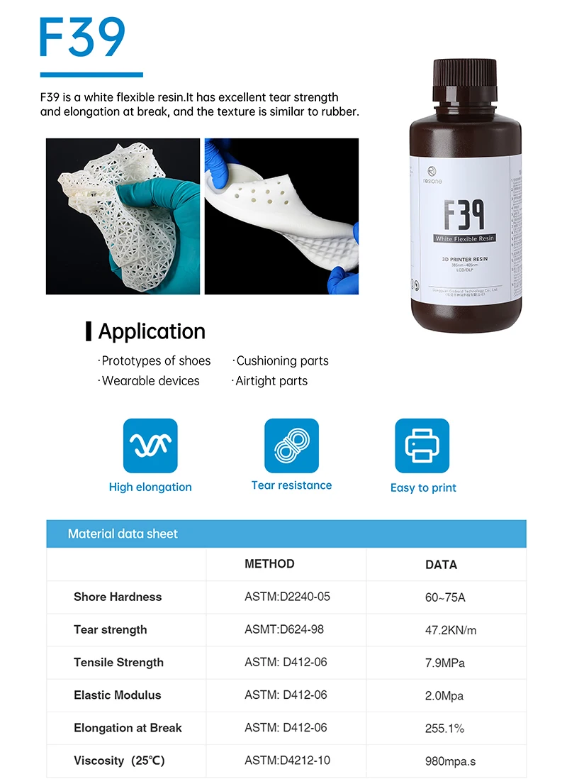 Resione 1KG ABS Like Tough 3d Printer UV Resin Photopolymer Resin For Elegoo Anycubic Resin 3d Photon Resin Liquid