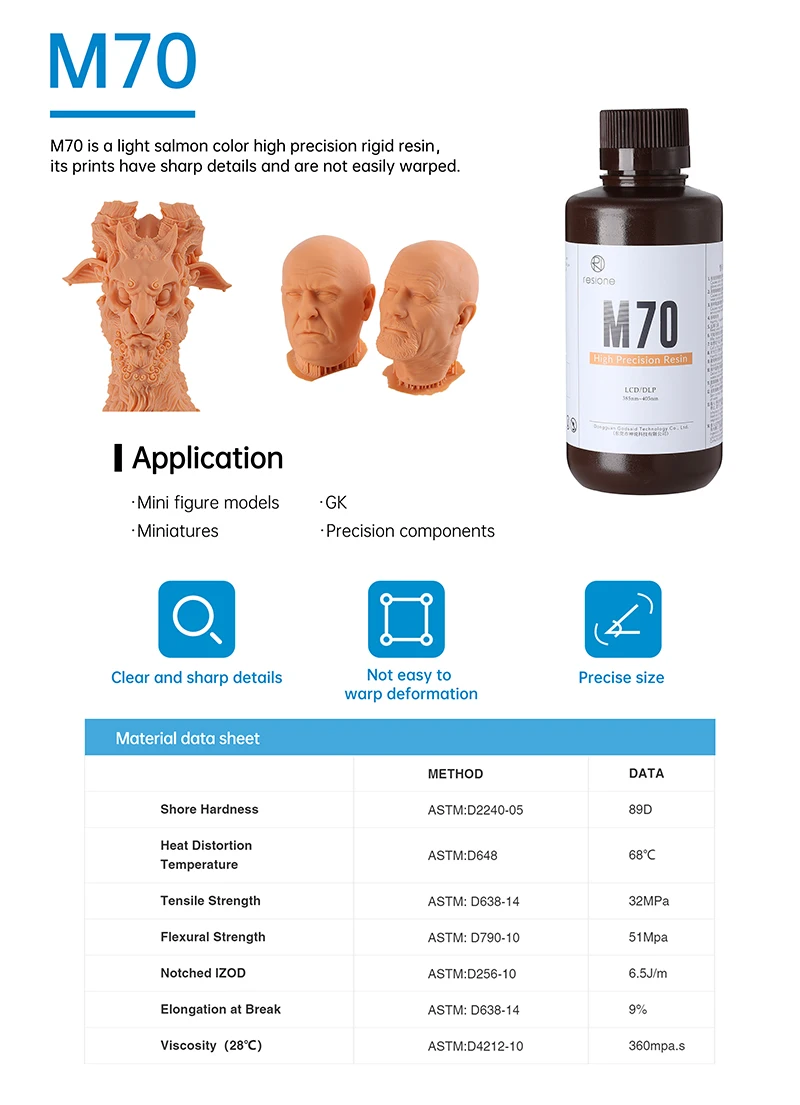 Resione 1KG ABS Like Tough 3d Printer UV Resin Photopolymer Resin For Elegoo Anycubic Resin 3d Photon Resin Liquid