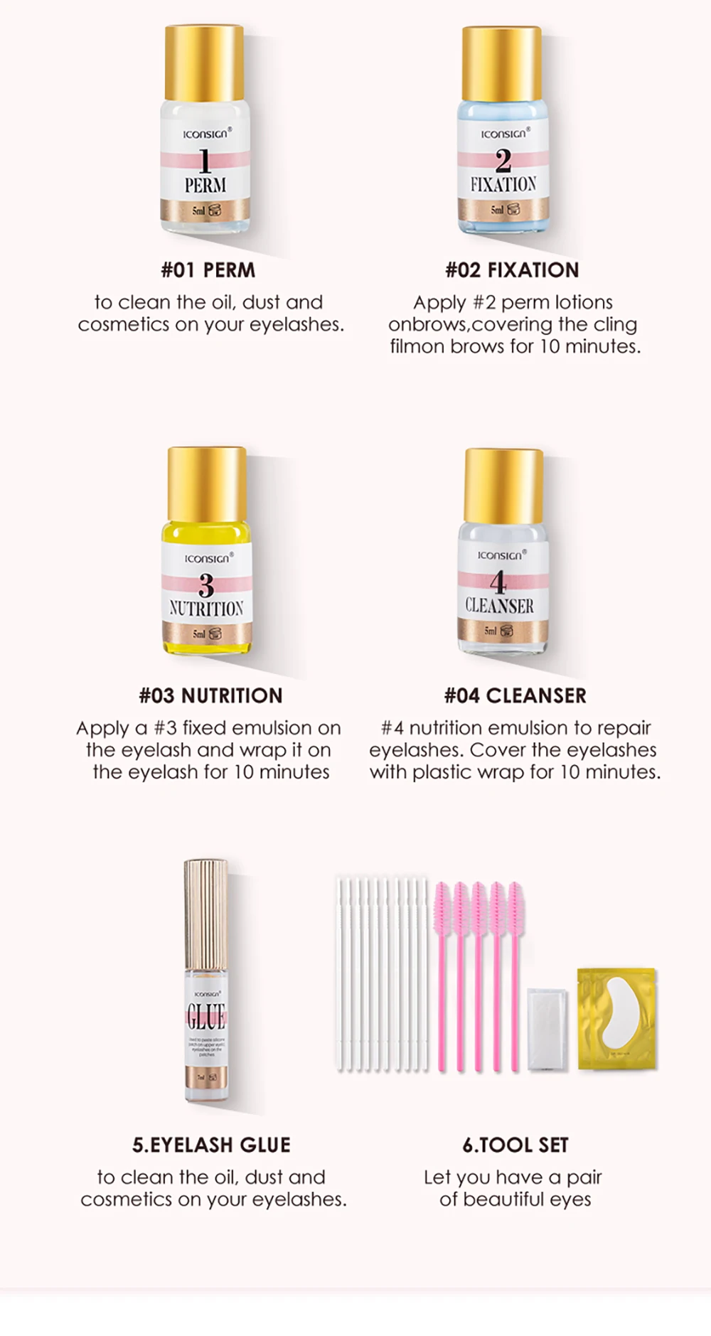 ICONSIGN Hot Sale Lash Lift And Eyelash Brow Tint Dual Use Kit Professional Lash Lifting Brow Dye Lash Lift Kit Eye Makeup Tools
