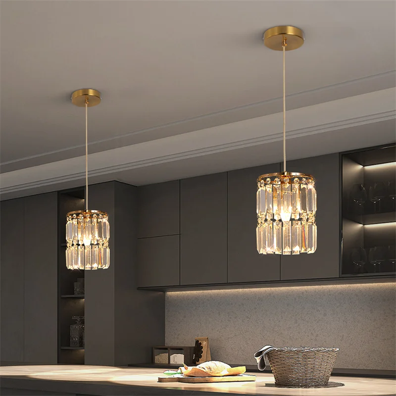 Nordic Chandelier Room Decor Led Pendant Light Modern Dining Room K9 Crystal Hanging Lamps For Ceiling Luxury Lustre Fixture