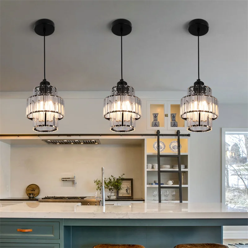 Nordic Chandelier Room Decor Led Pendant Light Modern Dining Room K9 Crystal Hanging Lamps For Ceiling Luxury Lustre Fixture
