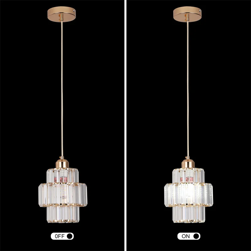 Nordic Chandelier Room Decor Led Pendant Light Modern Dining Room K9 Crystal Hanging Lamps For Ceiling Luxury Lustre Fixture