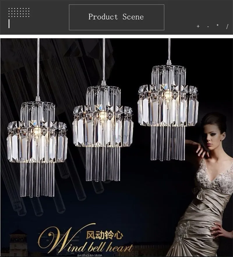 Nordic Chandelier Room Decor Led Pendant Light Modern Dining Room K9 Crystal Hanging Lamps For Ceiling Luxury Lustre Fixture