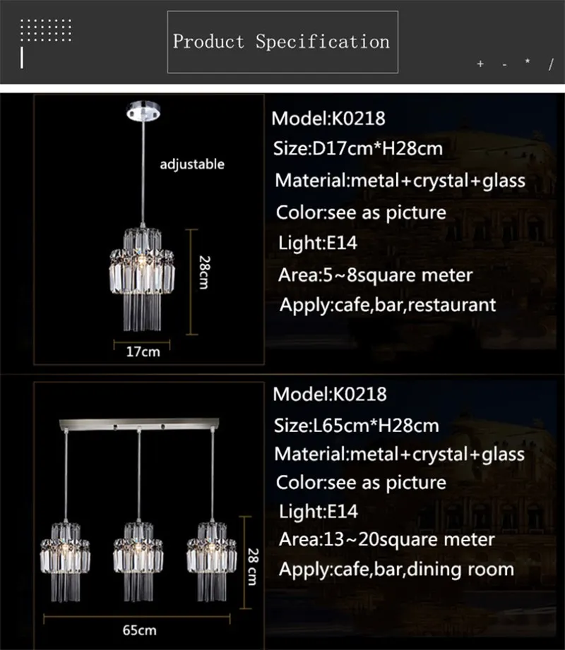 Nordic Chandelier Room Decor Led Pendant Light Modern Dining Room K9 Crystal Hanging Lamps For Ceiling Luxury Lustre Fixture