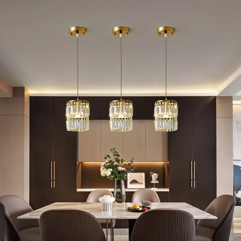 Nordic Chandelier Room Decor Led Pendant Light Modern Dining Room K9 Crystal Hanging Lamps For Ceiling Luxury Lustre Fixture